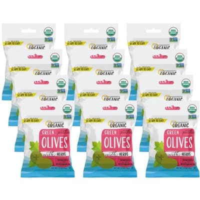 Mediterranean Organic Green Pitted Olives With Herbs