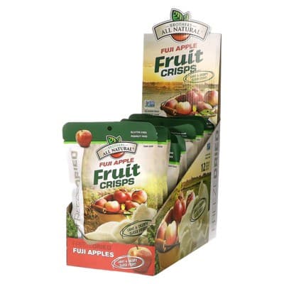 Brothers-All-Natural Freeze Dried Fruit Crisps, Fuji Apple, 12 Single-Serve Bags