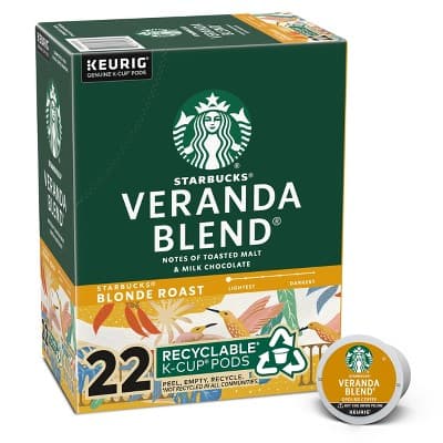 Starbucks Keurig Veranda Blend Blonde Light Roast Coffee Pods - 22 K
