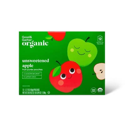 Organic Applesauce Pouches - Unsweetened Apple - Good &#38; Gather&#8482;