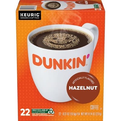 Dunkin&#39; Hazelnut Flavored Medium Roast Coffee - Keurig K-Cup