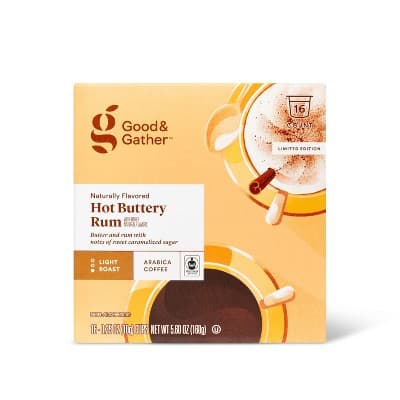 Hot Buttery Rum Medium Roast Coffee - Single Serve Pod - Good &#38; Gather&#8482;