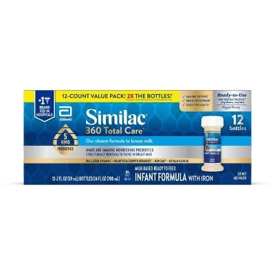 Similac Care Non-Gmo Ready To Feed Infant Formula Bottles - Oz Each