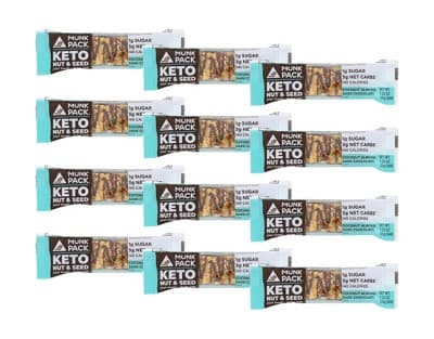 Munk Pack Coconut Almond Dark Chocolate Keto Nut & Seed Bar - 12 Bars