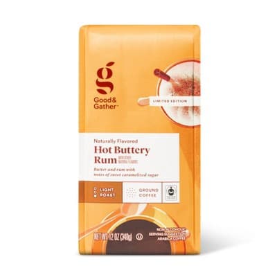 Naturally Flavored Hot Buttery Rum Light Roast Ground Coffee - Good & Gather