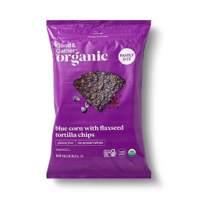Organic Blue Corn Tortilla Chip With Flax Seeds - Good & Gather&#8482;
