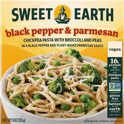 Sweet Earth Enlightened Food Cacio E Pepe Chickpea Pasta In Creamy, Plant-Based Parmesan Cheese And Black Pepper Sauce