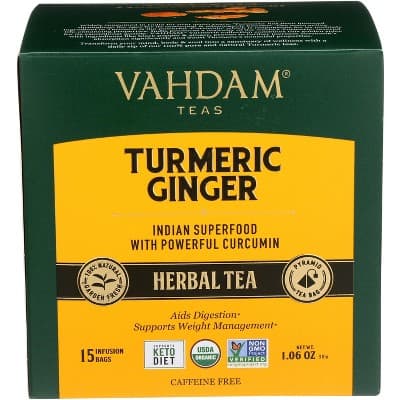Vahdam India Herbal Tea Tumeric Ginger