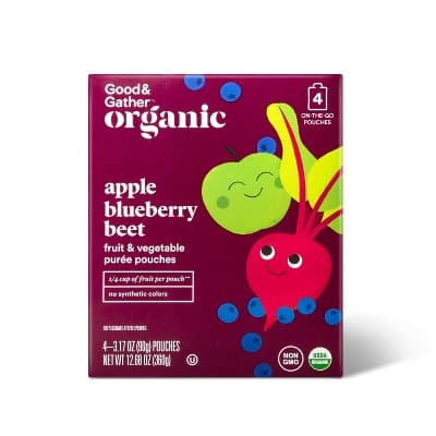 Organic Applesauce Pouches - Apple Blueberry Beet- Good &#38; Gather&#8482;