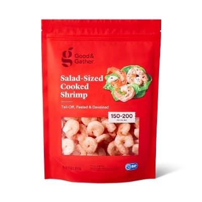 Salad-Sized Cooked  Shrimp, Tail-Off, Peeled &#38; Deveined - 150- Per Pound/ - Good &#38; Gather&#8482;