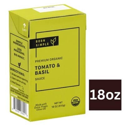 Born Simple Premium Organic Tomato &#38; Basil Pasta Sauce