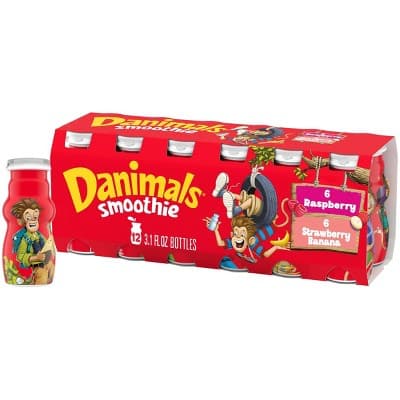 Danimals Strawberry Banana &#38; Raspberry Kids&#39; Smoothies - Oz Bottles