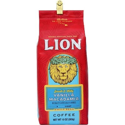 Lion Coffee Vanilla Macadamia Medium Roast Whole Bean Coffee