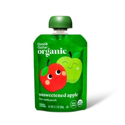 Organic Apple Sauce Pouch - Unsweetened Apple - Good &#38; Gather&#8482;