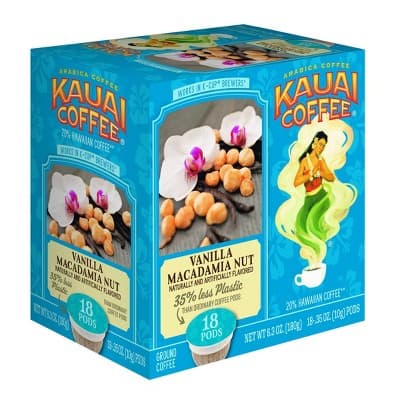Kauai Coffee Vanilla Macadamia Nut, Medium Roast Single Serve