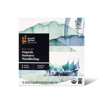 Signature Organic Sumatra Mandheling Dark Roast Coffee - Single Serve Pods - Good &#38; Gather&#8482;