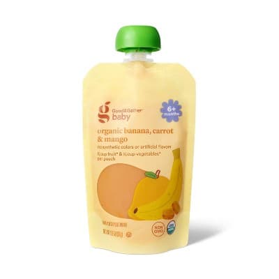 Organic Banana Carrot Mango Baby Food Pouch - Good &#38; Gather&#8482;