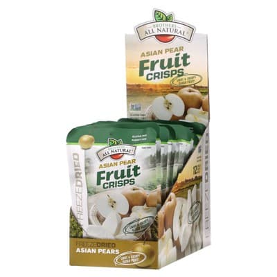 Brothers-All-Natural Freeze Dried Fruit Crisps, Asian Pear, 12 Single-Serve Bags