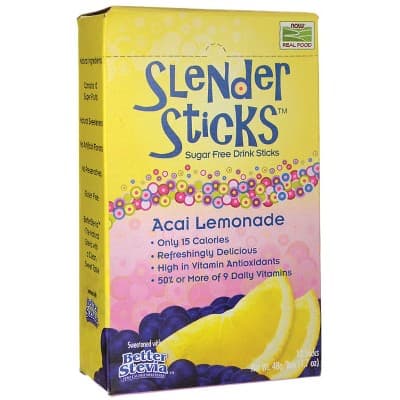 Now Foods Slender Sticks Sugar Free Drink Sticks Acai Lemonade