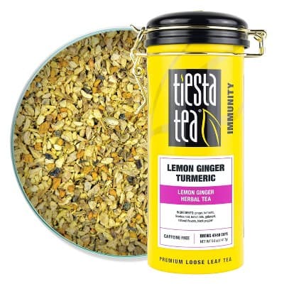 Tiesta Tea Lemon Ginger Turmeric, Herbal Loose Leaf Tea Tin