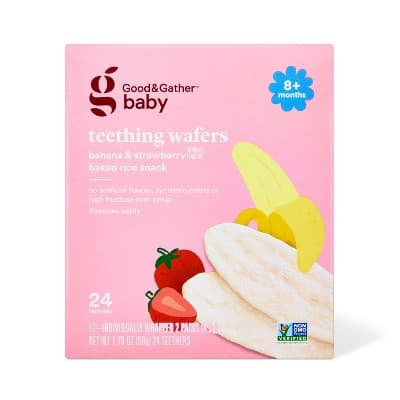 Banana Strawberry Teething Wafers Baby Snacks  Good &#38; Gather&#8482;