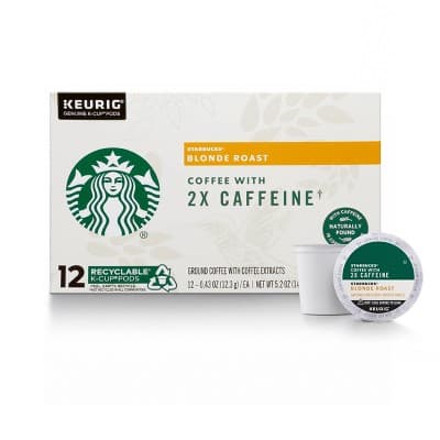 Starbucks Blonde Light Roast K-Cup Coffee Pods With 2X Caffeine &#8212; For Keurig Brewers &#8212;