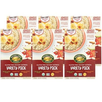 Nature'S Path Organic Gluten Free Instant Oatmeal Variety Pack: Spiced Apple + Flax, Homestyle, Brown Sugar Maple