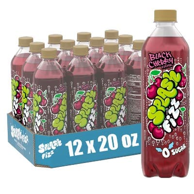 Splash Fizz Black Cherry Sparkling Water Beverage - Oz Bottles