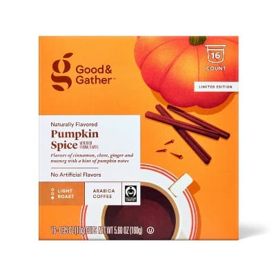 Naturally Flavored Pumpkin Spice Light Roast Coffee - Single Serve Pods - Good & Gather