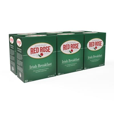 Red Rose Irish Breakfast Tea Black Tea With 50 Individually Wrapped Tea Bags Per Box (Pack Of 