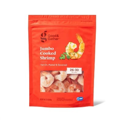 Jumbo Tail On Peeled &#38; Deveined Cooked Shrimp -  - 26 Good &#38; Gather&#8482;