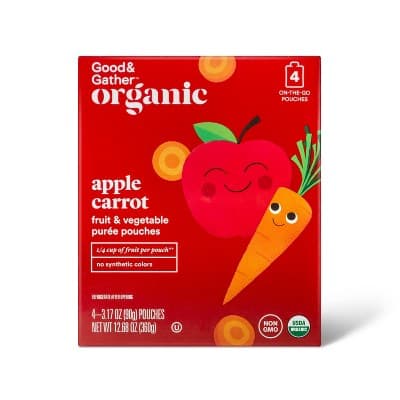Organic Applesauce Pouches - Apple Carrot - Good &#38; Gather&#8482;