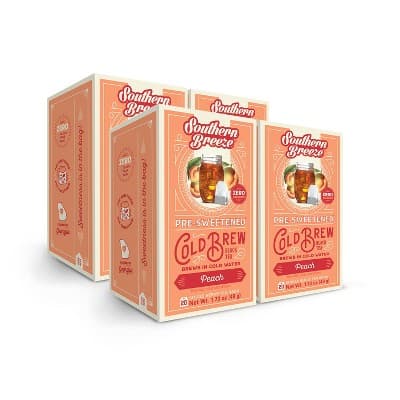Southern Breeze Cold Brew Sweet Tea Peach Iced Tea With 20 Individually Wrapped Tea Bags