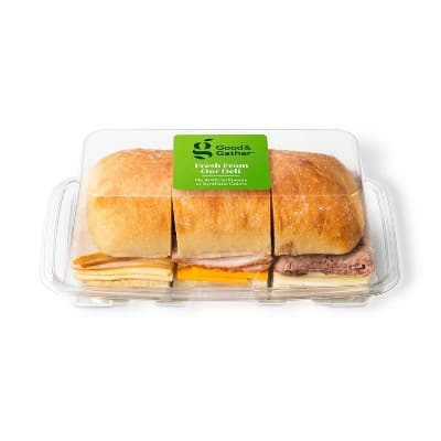 Ciabatta Sliders Trio With Turkey, Ham &#38; Roast Beef - Good &#38; Gather&#8482;