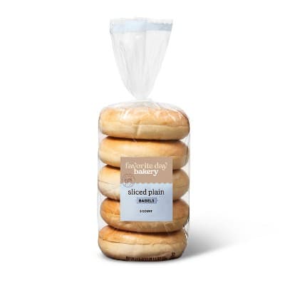 Sliced Plain Bagels  Favorite Day&#8482;