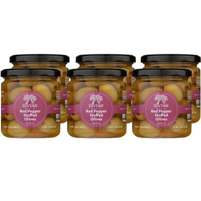 Divina Red Pepper Stuffed Olives