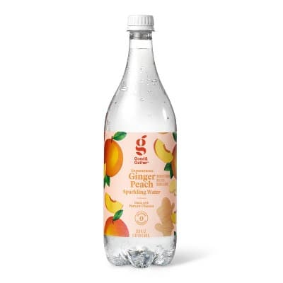 Ginger Peach Sparkling Water - Oz Bottle - Good &#38; Gather&#8482;