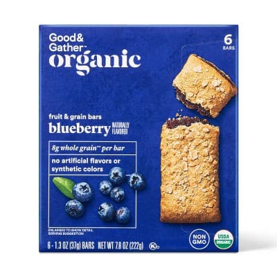 Good & Gather Organic Blueberry Fruit & Grain Bars, 6 Bars