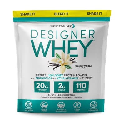 Designer Wellness Natural 100% Whey Protein Powder French Vanilla