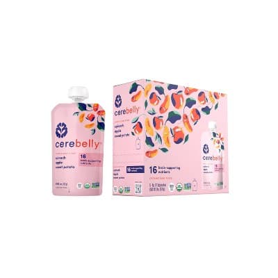 Cerebelly Organic Spinach, Apple And Sweet Potato Baby Food Pouch