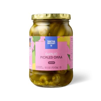 Vegan Garlic Pickled Okra - Tabitha Brown