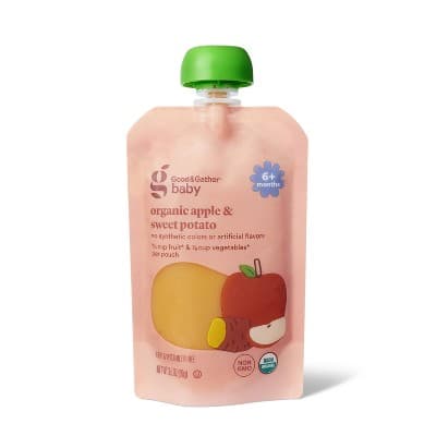 Organic Apple Sweet Potato Baby Food Pouch - Good &#38; Gather&#8482;