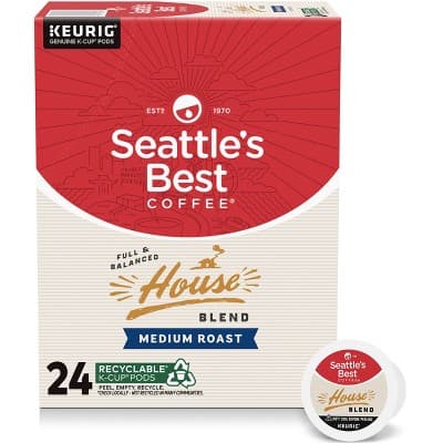 Seattle&#39;S Best Coffee House Blend Medium Roast Single Cup Coffee For Keurig Brewers, Box Of 24 K