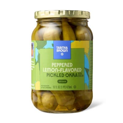 Vegan Peppered Lemon-Flavored Pickled Okra - Tabitha Brown