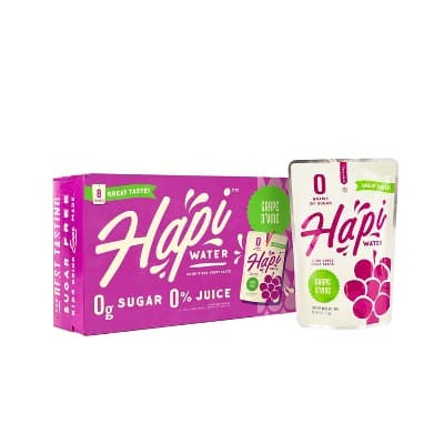 Hapi Water Grape D&#39;Vine Fruit Flavored Water Beverage - Oz Pouches