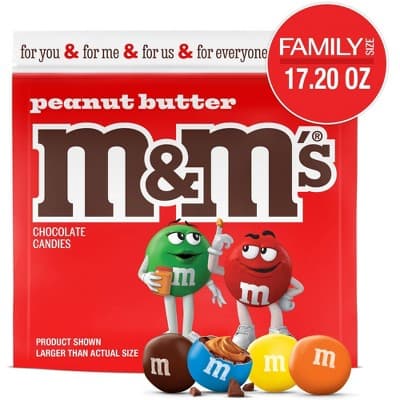 M&#38;M&#39;S Peanut Butter Family Size Chocolate Candy
