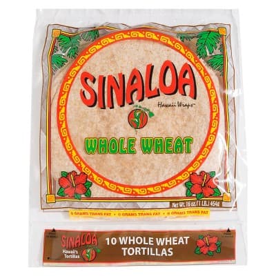Sinaloa Whole Wheat Hawaii Wraps Tortillas