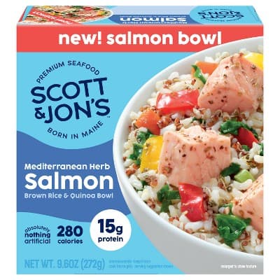 Scott & Jon'S Mediterranean Herb Salmon Bowl W/Brown Rice & Veggies