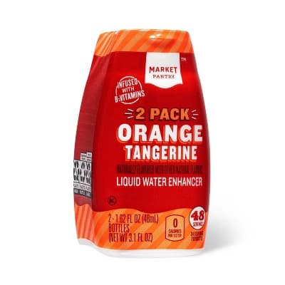 Orange Tangerine Liquid Water Enhancer Drops Dual Pack -  Market Pantry&#8482;