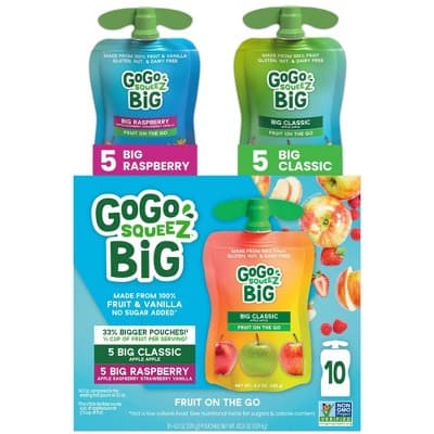 Gogo Squeez Big Variety Pack Apple Apple Rasp Straw Van